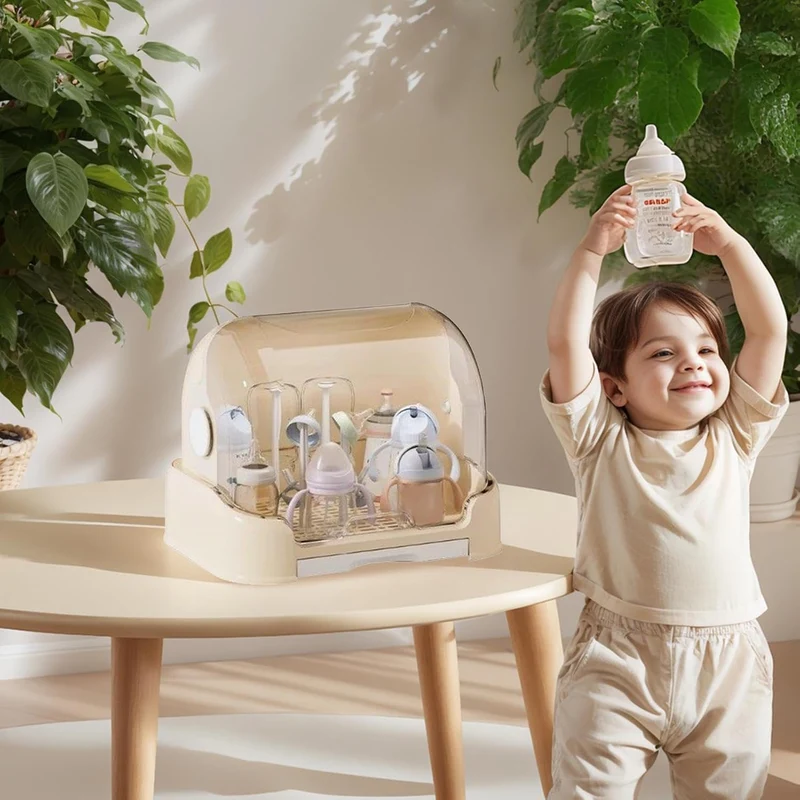 Babyflaschen Organizer - Organizer Für Milchflaschen Mit Trocknungsständer Und Abdeckhaube,Staubdich