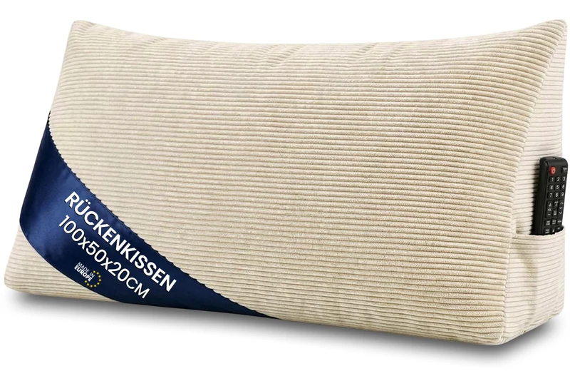 Keilkissen Rückenkissen für Bett und Sofa 100 cm breit - grosses Lesekissen Couchkissen Wandkissen –