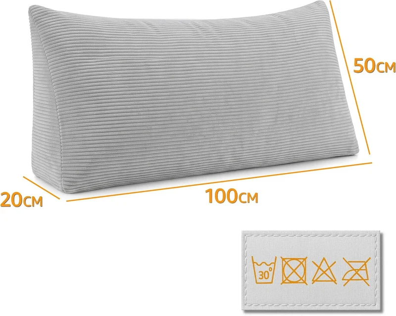 Keilkissen Rückenkissen für Bett und Sofa 100 cm breit - grosses Lesekissen Couchkissen Wandkissen –