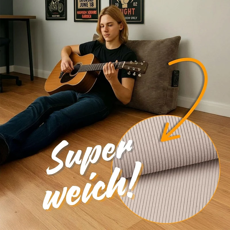Keilkissen Rückenkissen für Bett und Sofa 100 cm breit - grosses Lesekissen Couchkissen Wandkissen –