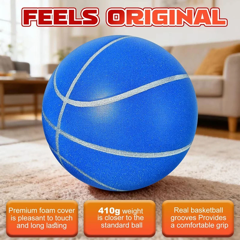 Silent Basketball Grösse 7 (74.9 cm) - Geräuschloser Indoor-Basketball für leises Dribbling und Indo