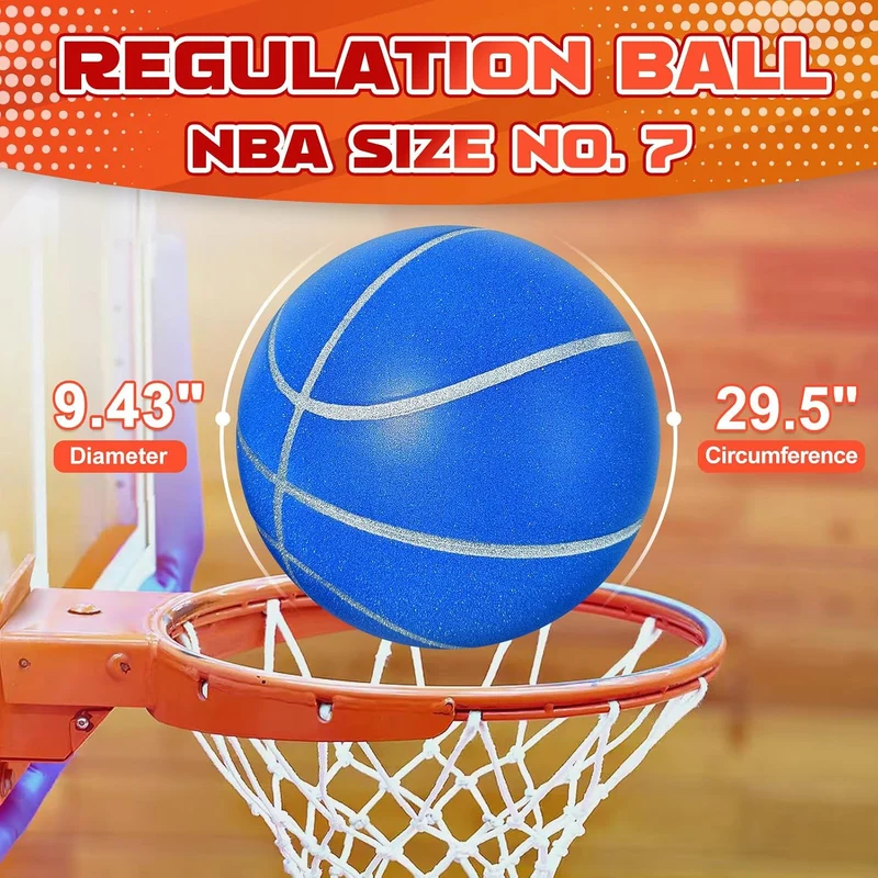 Silent Basketball Grösse 7 (74.9 cm) - Geräuschloser Indoor-Basketball für leises Dribbling und Indo