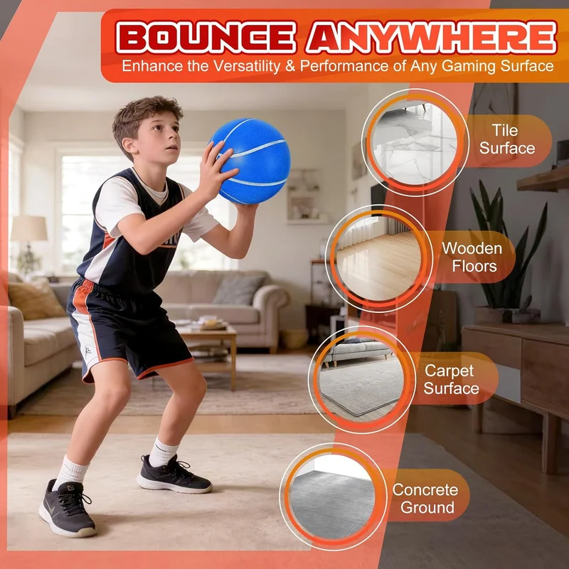 Silent Basketball Grösse 7 (74.9 cm) - Geräuschloser Indoor-Basketball für leises Dribbling und Indo