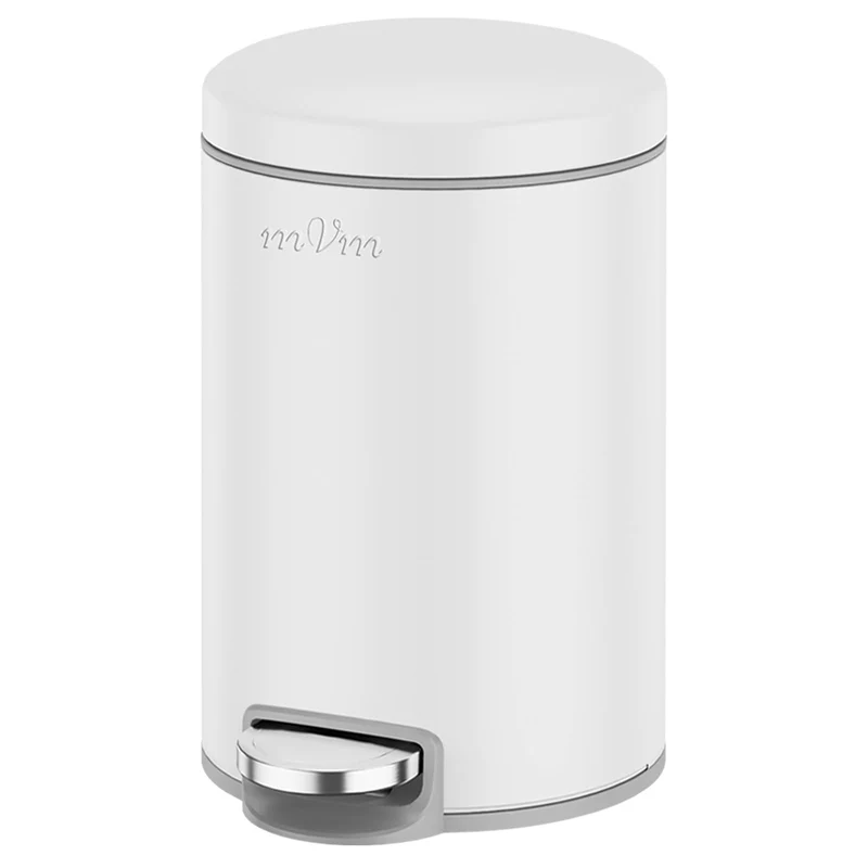 mVm Mülleimer Küche 20L, Mülleimer mit Deckel, Weiss Weiss 20L, Weiss 20L