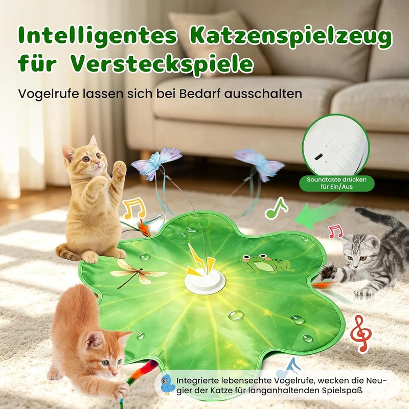 3-in-1 Interaktives Katzenspielzeug Elektrisch für Wohnungskatzen