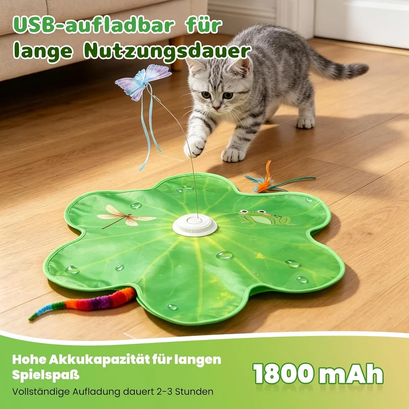 3-in-1 Interaktives Katzenspielzeug Elektrisch für Wohnungskatzen