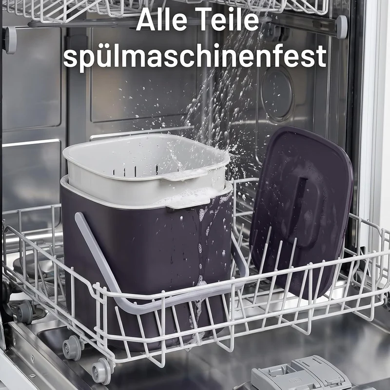 Biomülleimer Küche - 4L Komposteimer küche mit Deckel und Herausnehmbarer Sieb, Geruchsdicht Mülleim