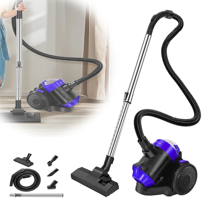 YouseaHome 1200W Beutelloser Zylinderstaubsauger Elektrischer Staubsauger für Haustiere, Leichter Bo