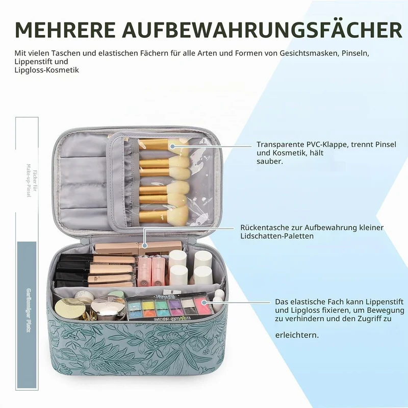 Kosmetiktasche Damen, Kulturtasche Reise Kulturbeutel Damen Gross Make Up Tasche Schminktasche Kosme