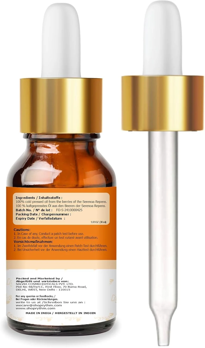 Crysalis Saw Palmetto (Serenoa repens) Oil - 30ml/1.01 Fl oz, Saw Palmetto