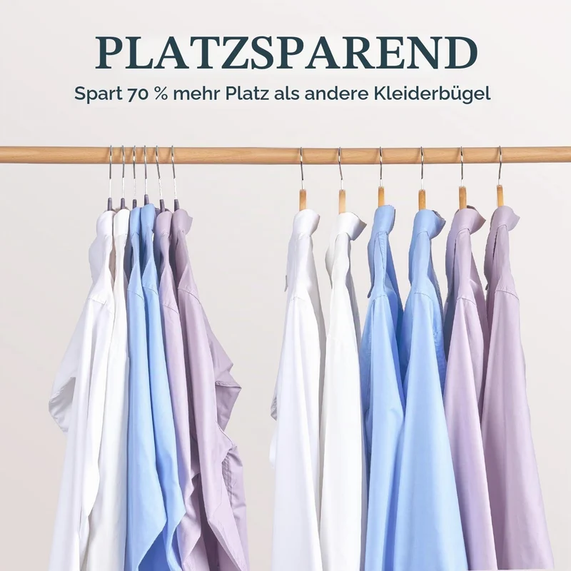 Kleiderbügel Samt 50 Stück - Kleiderbügel Platzsparend, Bügel rutschfest und Belastbar, 360° Drehbar