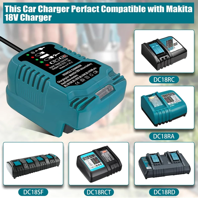 Mini Auto Ladegerät für Makita Akku 18V, Aufladen für BL1850 BL1840 BL1860 BL1830 BL1820 Ersatz für