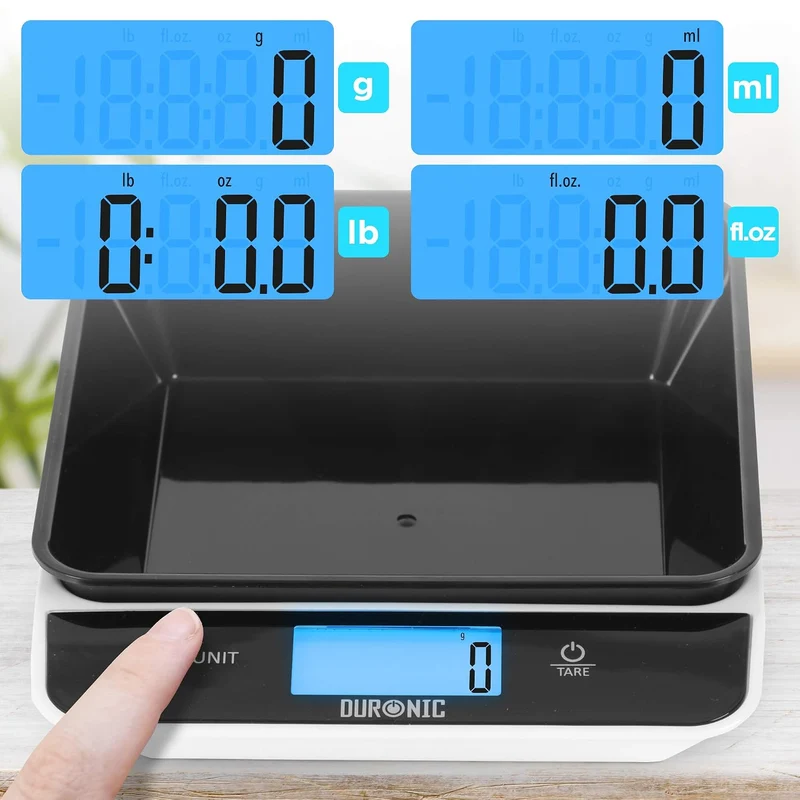 Duronic KS100 BK Küchenwaage, 5kg Digitalwaage, 1g Präzision-Feinwaage Schwarz, Schwarz