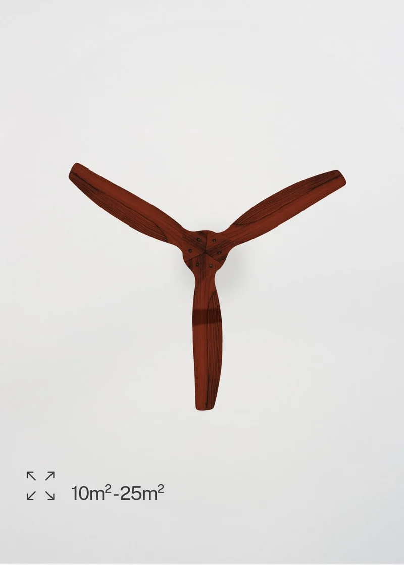 CREATE/ WINDSTYLANCE NATURAL WOOD/Deckenventilator Weiss Dunkelholzflügel mit Wandschalter und Fernb