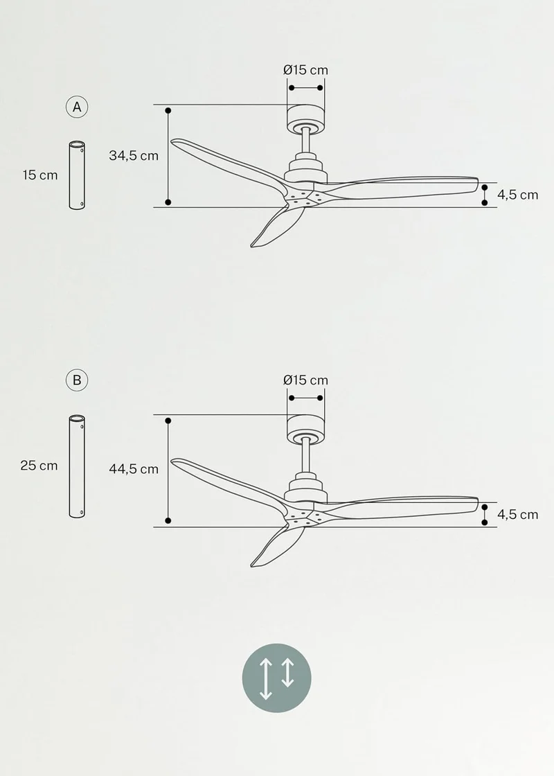 CREATE/ WINDSTYLANCE NATURAL WOOD/Deckenventilator Weiss Dunkelholzflügel mit Wandschalter und Fernb
