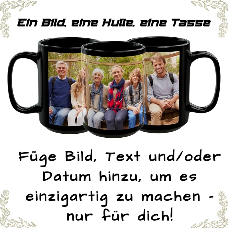 Individuelle Tasse mit Bild oder Text Ihrer Uploads, personalisierte Tasse, mikrowellen- und spülmas