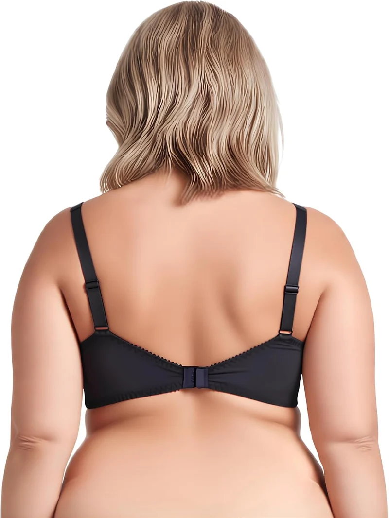 Curve Muse Damen Übergrösse Minimizer Bügel-BH mit Stickspitze- x2 or x3 85C Pink,dark Grey(2 Pack),