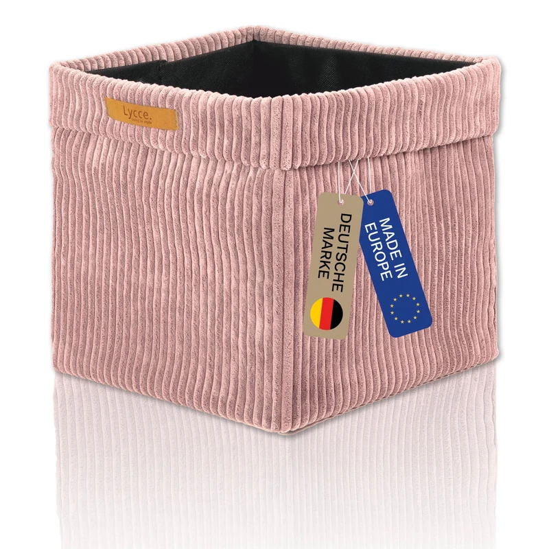 Lycce Kallax Box Cord, Faltbox + abnehmbarer Bezug | powder rosa Powder Rosa 1 Stück, Powder Rosa 1