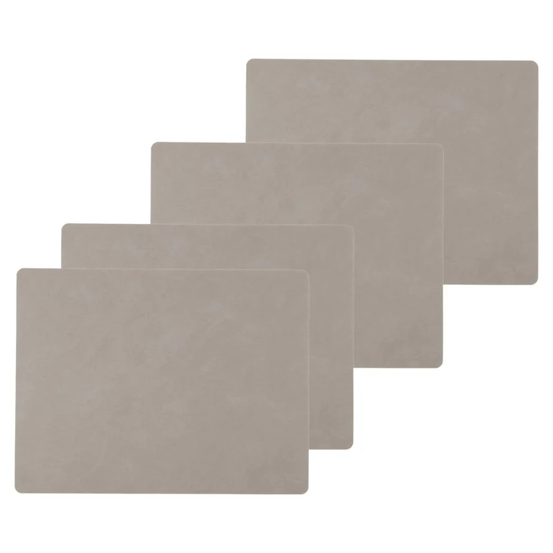 Lind DNA Tischset Square L Nupo, 4er-Set in Light Grey