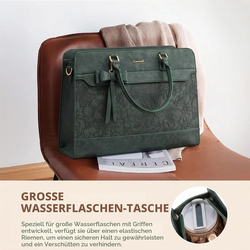 LOVEVOOK Handtasche Damen Gross, 17,3 Zoll Laptoptasche Arbeitstasche Elegant Uni Tasche Bürotasche