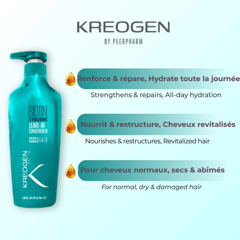 Pflege ohne Ausspülen mit Biotin – sehr trockenes und geschädigtes Haar – 500 ml – Feuchtigkeit und
