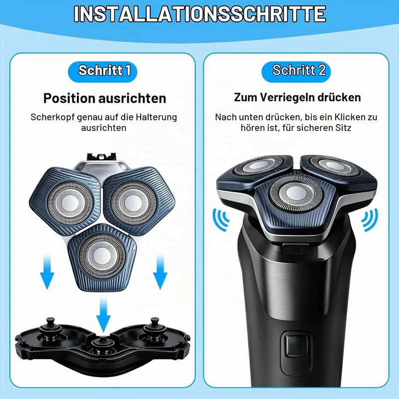 SH 71/91 Scherkopf Ersatz für Ph-ilps Serie 5000/7000, Rotationsklingen