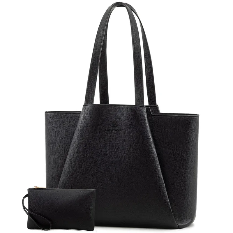 LOVEVOOK Handtasche Damen 17,3 Zoll Laptoptasche, Shopper Tasche Leder Tote Bag Women Aktentasche Le