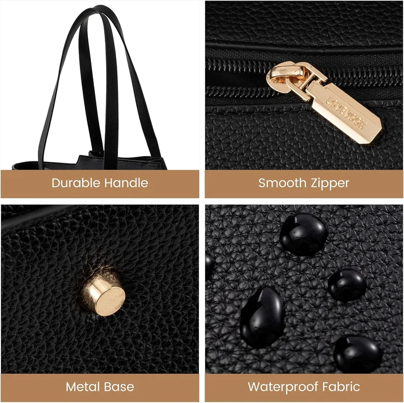 LOVEVOOK Handtasche Damen 17,3 Zoll Laptoptasche, Shopper Tasche Leder Tote Bag Women Aktentasche Le