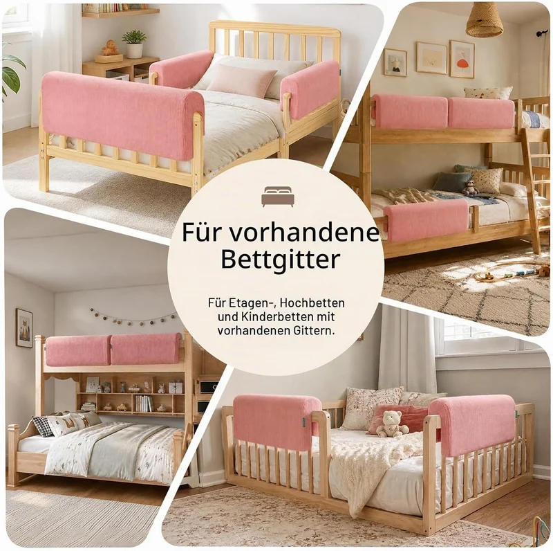 AEOCOO Bettkantenschutz für Kinderbetten 70 cm – weiche Memory-Schaum Bettumrandung, Rausfallschutz