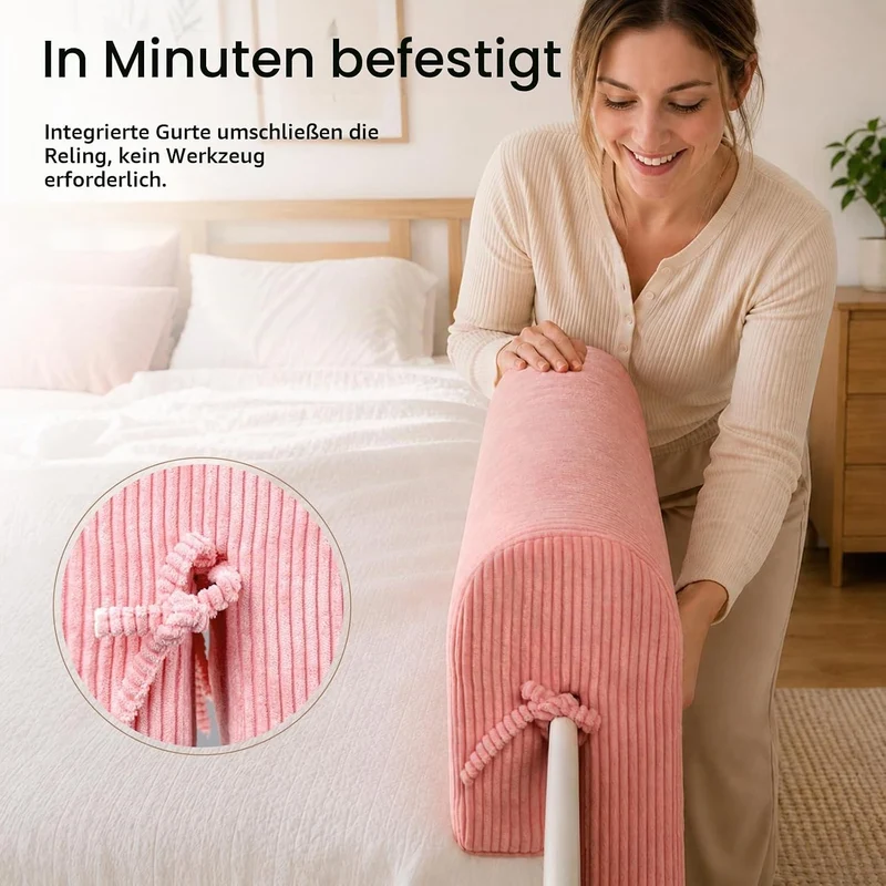 AEOCOO Bettkantenschutz für Kinderbetten 70 cm – weiche Memory-Schaum Bettumrandung, Rausfallschutz