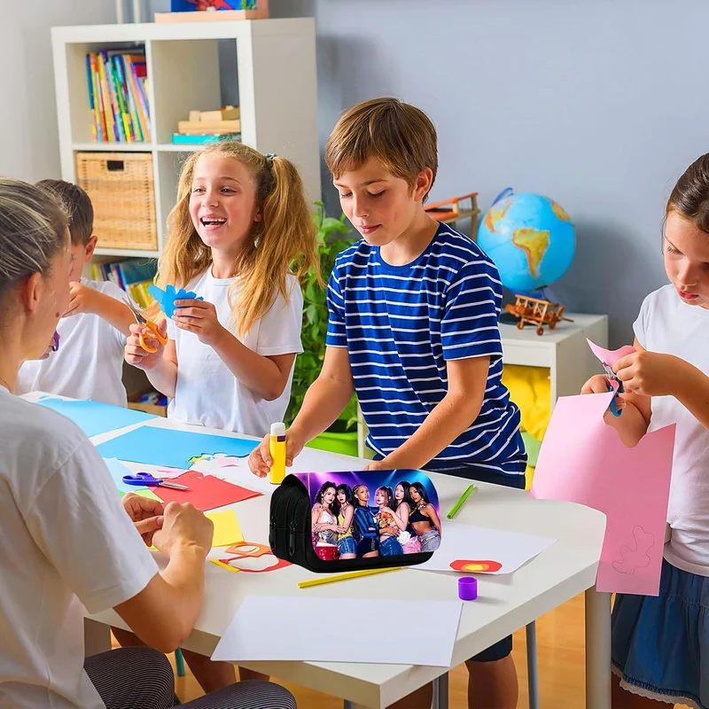 Katseye kinder Federmäppchen, Katseye merchandise, Stilvolles Federmäppchen mit Musikmotiv - 3 Fäche