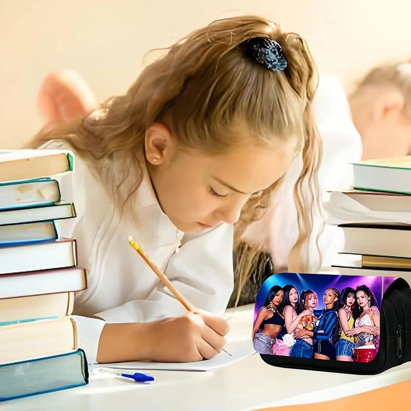 Katseye kinder Federmäppchen, Katseye merchandise, Stilvolles Federmäppchen mit Musikmotiv - 3 Fäche