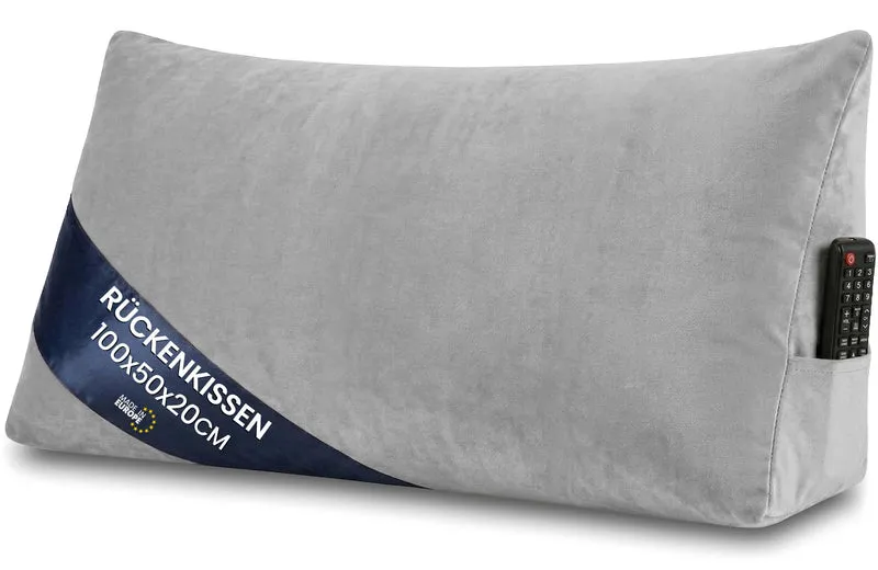 Keilkissen Rückenkissen für Bett und Sofa 100 cm breit - grosses Lesekissen Couchkissen Wandkissen –