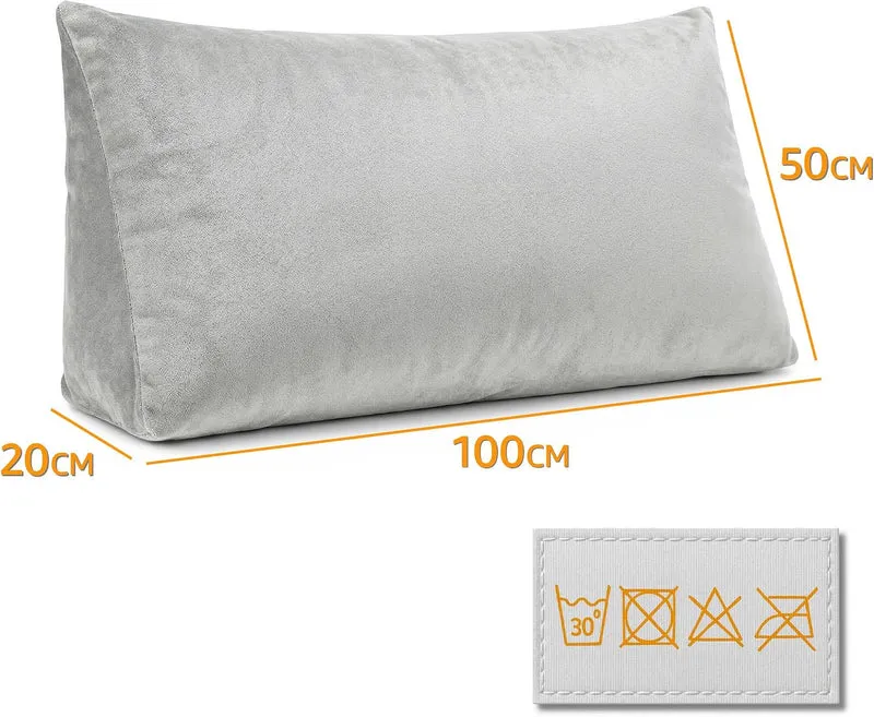 Keilkissen Rückenkissen für Bett und Sofa 100 cm breit - grosses Lesekissen Couchkissen Wandkissen –