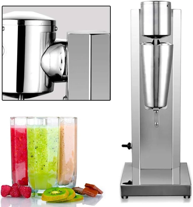 650ml Edelstahl Standmixer Hochleistungsmixer Milchshake Mixer Milk Shaker Maschine Vertikalmischer
