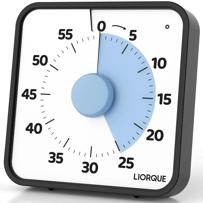 LIORQUE 19cm Visueller Timer 60 Minuten Countdown Timer XL Blau, XL Blau