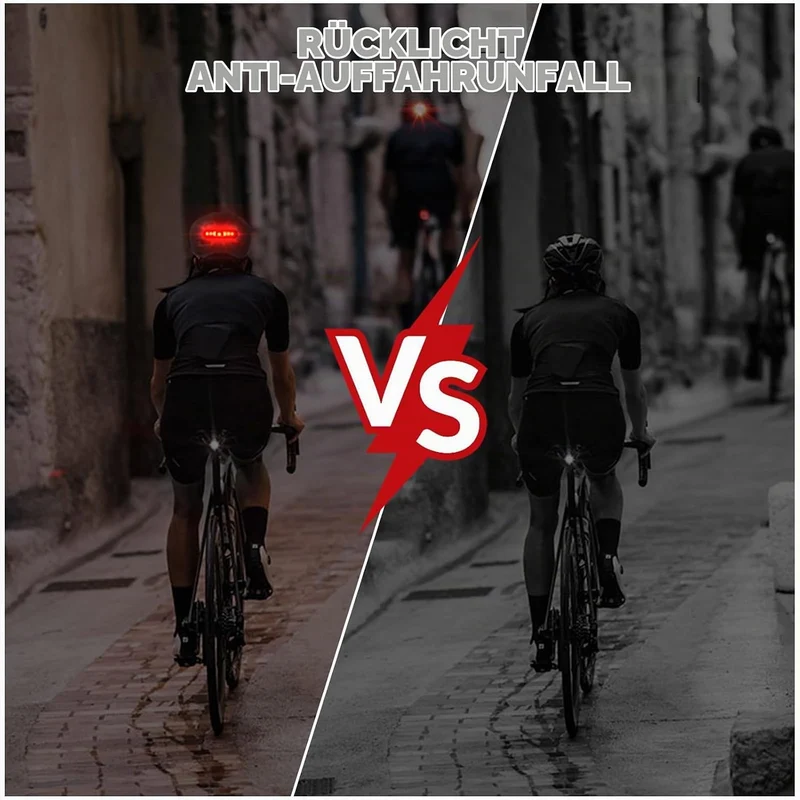 KINGLEAD Fahrradhelm mit Licht Vorne und Hinten Damen Herren，USB-aufladbar Schwarz L【58-61cm】, Schwa