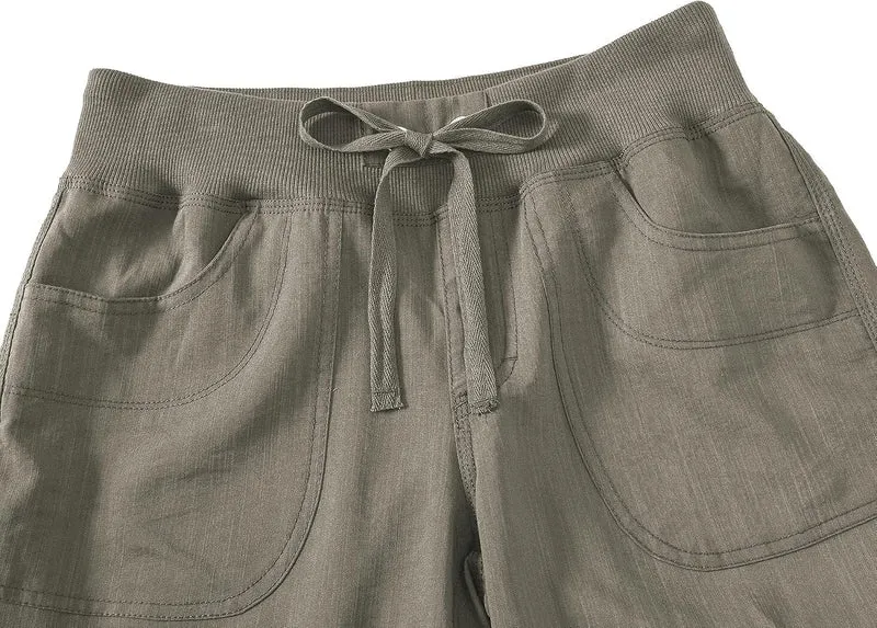 JINSHI Hosen Damen Sommer Cargohose 3/4 Hose Caprihose Wanderhose 6 Taschen | Leicht, Atmungsaktiv,M
