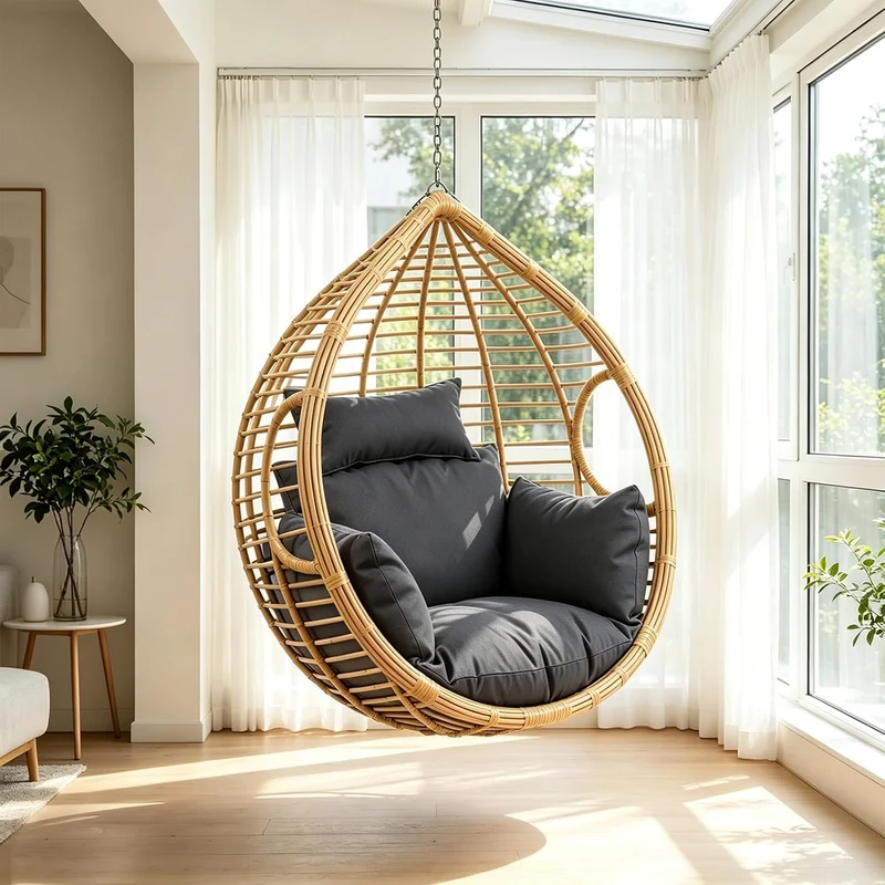 Kissen Hängesessel Schaukelstuhl Outdoor, Modern Hängeschaukel Pad, Garten Polster Auflage mit Kopfs