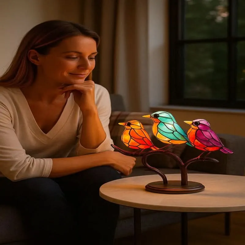 Chromavogel – Handgefertigte Bunte Vogelstatue Aus Acryl Zur Dekoration