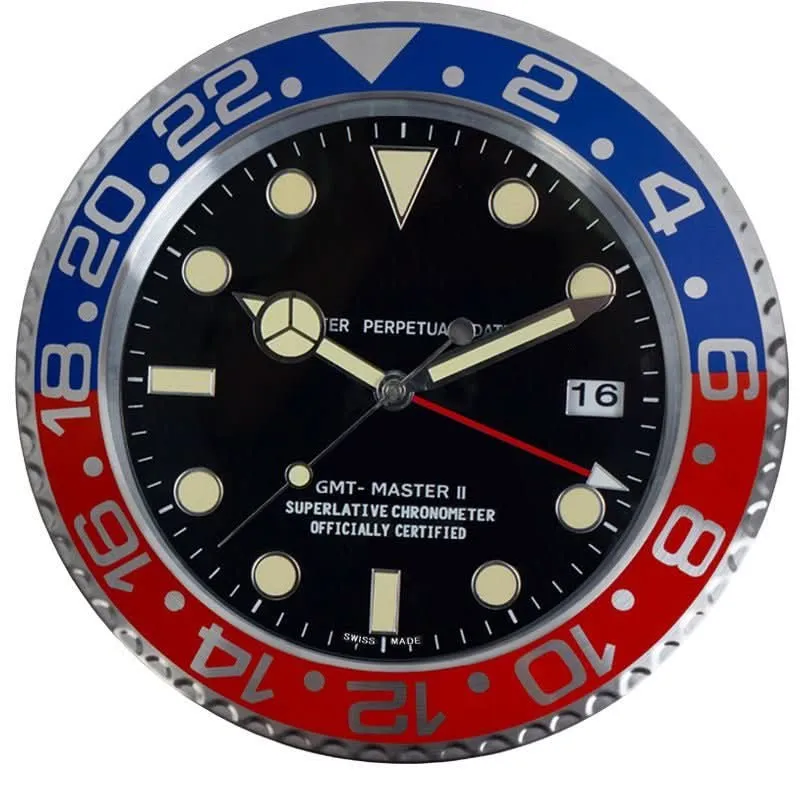 Varelux - Stillezeit Wanduhr Edelstahl & Leuchtzeiger