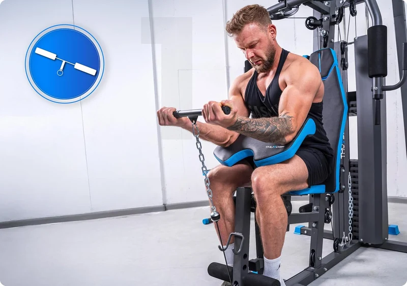 THUNDER Multifunktionale Kraftstation Home Gym Fitnessstation mit Kabelzug & Muskelaufbau Training H