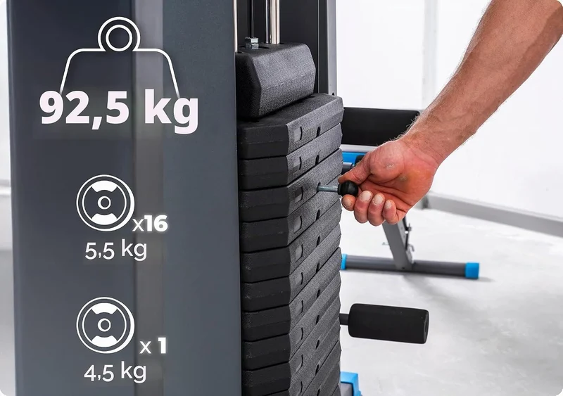 THUNDER Multifunktionale Kraftstation Home Gym Fitnessstation mit Kabelzug & Muskelaufbau Training H