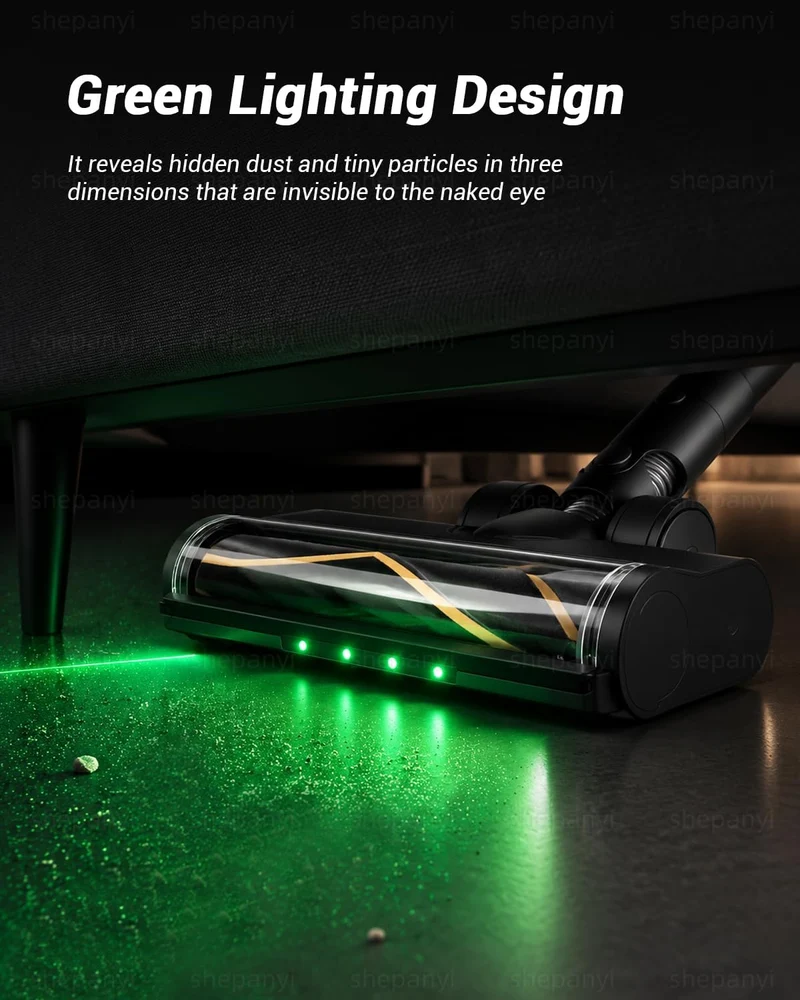 Grüner LED Light Bodenbürste Kompatibel für Dreame Z30 R20 T20 T30 R30 Z10,Z20 V12 V12Pro T20pro V11