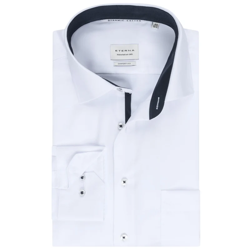 ETERNA Hemd Langarm | Comfort Fit | Bügelfrei, Knitterfrei | 100% Baumwolle 47 *´weiss´00`*, 47 *´we