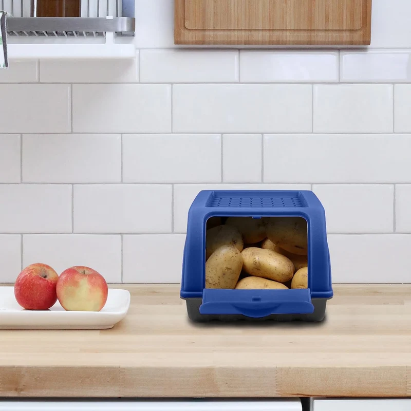 ARTECSIS® 1 x Kartoffel Aufbewahrungsbox mit Deckel für 2,5 kg Kartoffeln (königsblau) - Vorratsbehä