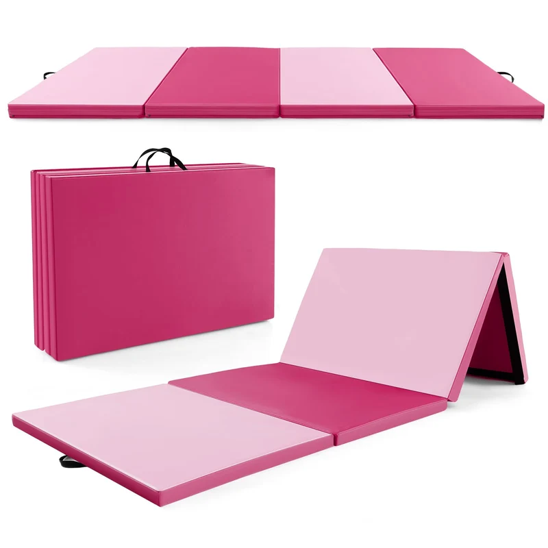 GOPLUS Turnmatte klappbar, 300×117×5cm Weichbodenmatte mit 2 Tragegriffen & Klettverschlüssen, Gymna