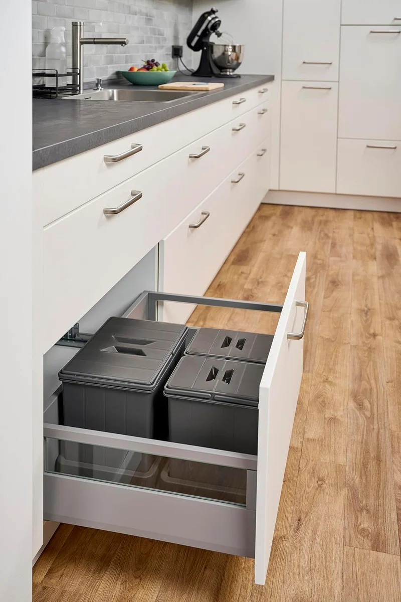 Aspira Home Müllomatic MODUL 1 MINI + MODUL 2 MINI | Einbau Mülleimer für Unterschrank, modulares Mü