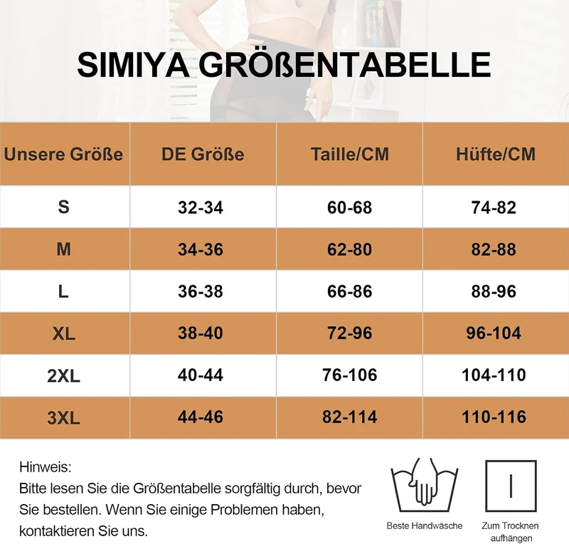 SIMIYA Bauchweg Unterhose Damen Shapewear Hohe Taille Mit Bein L Beige, L Beige