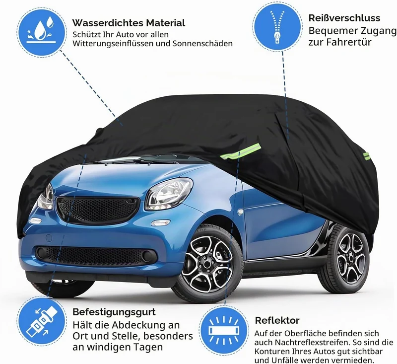 Autoplane Wasserdicht Atmungsaktiv Kompatibel mit Smart Fortwo 2006-2025